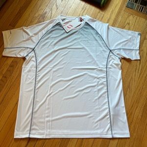 Savalino bowling mens dry fit white and black shirt new with tags size large